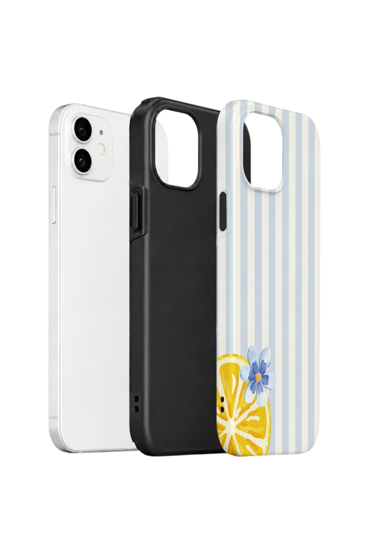 iPhone 11 Vorian Çift Katmanlı Kılıf Blue Lemon Blossom