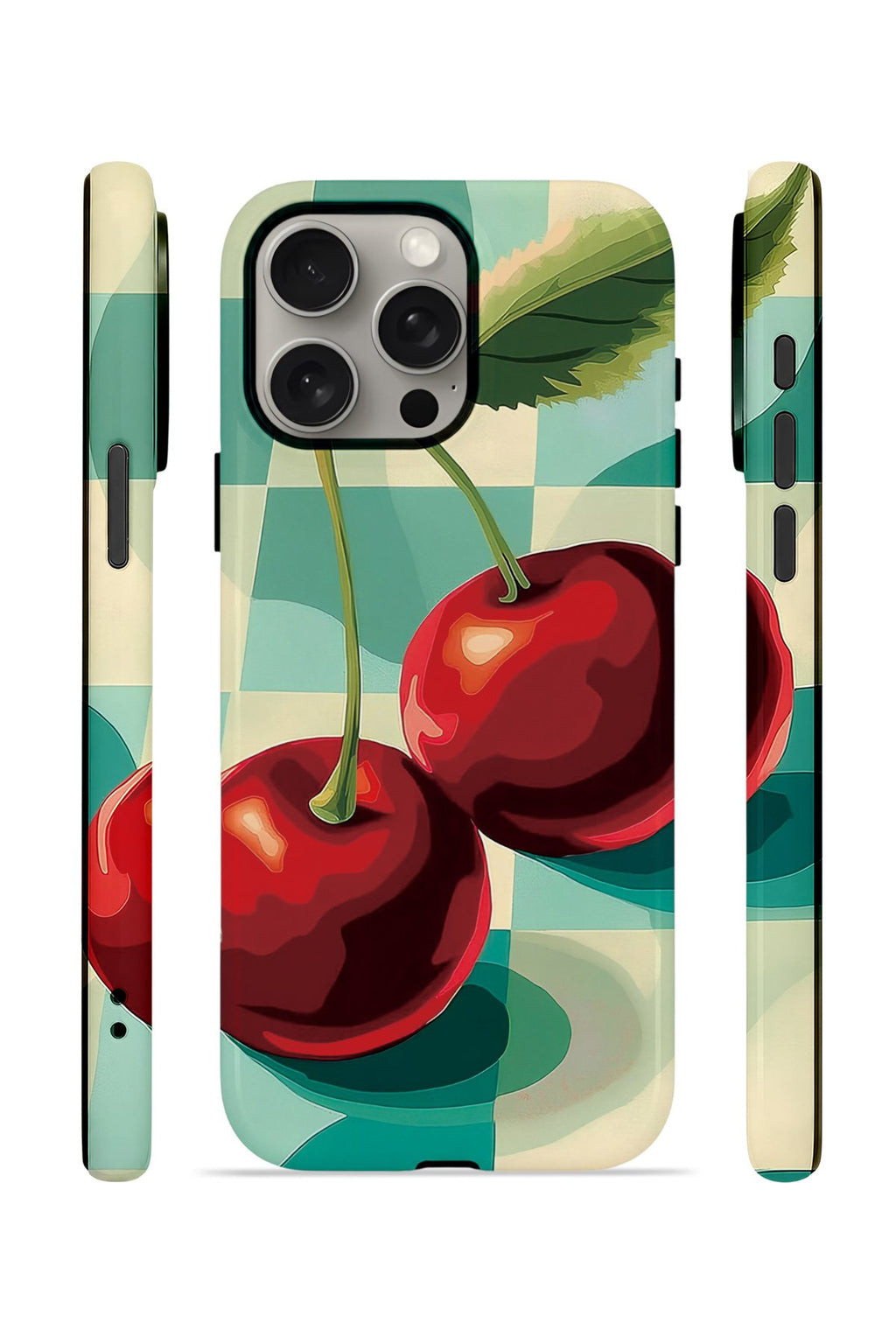 iPhone 15 Pro Max Vorian Çift Katmanlı MagSafe Kılıf Retro Cherry Pop
