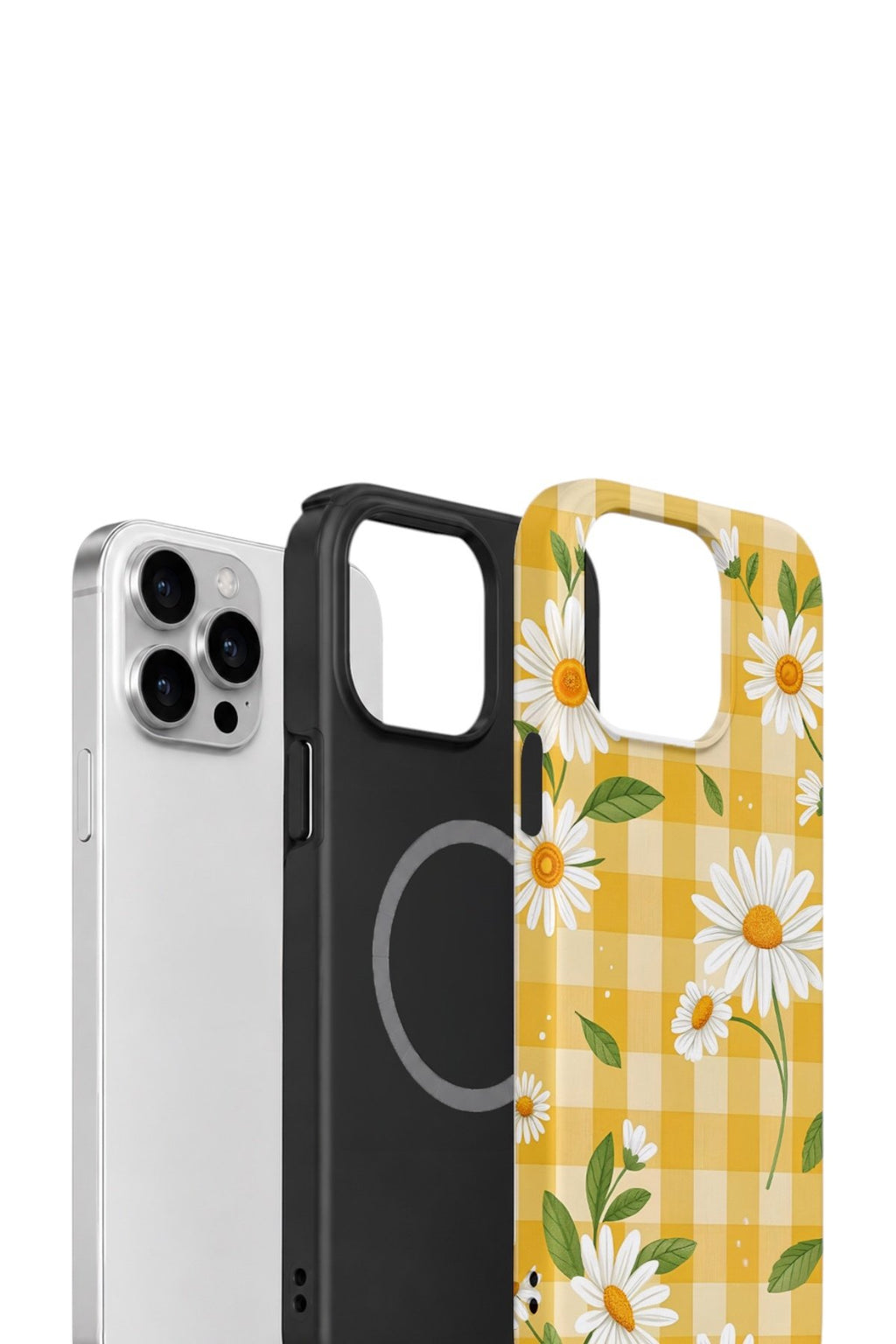 iPhone 12 Pro Vorian Çift Katmanlı MagSafe Kılıf Daisy Picnic Gingham