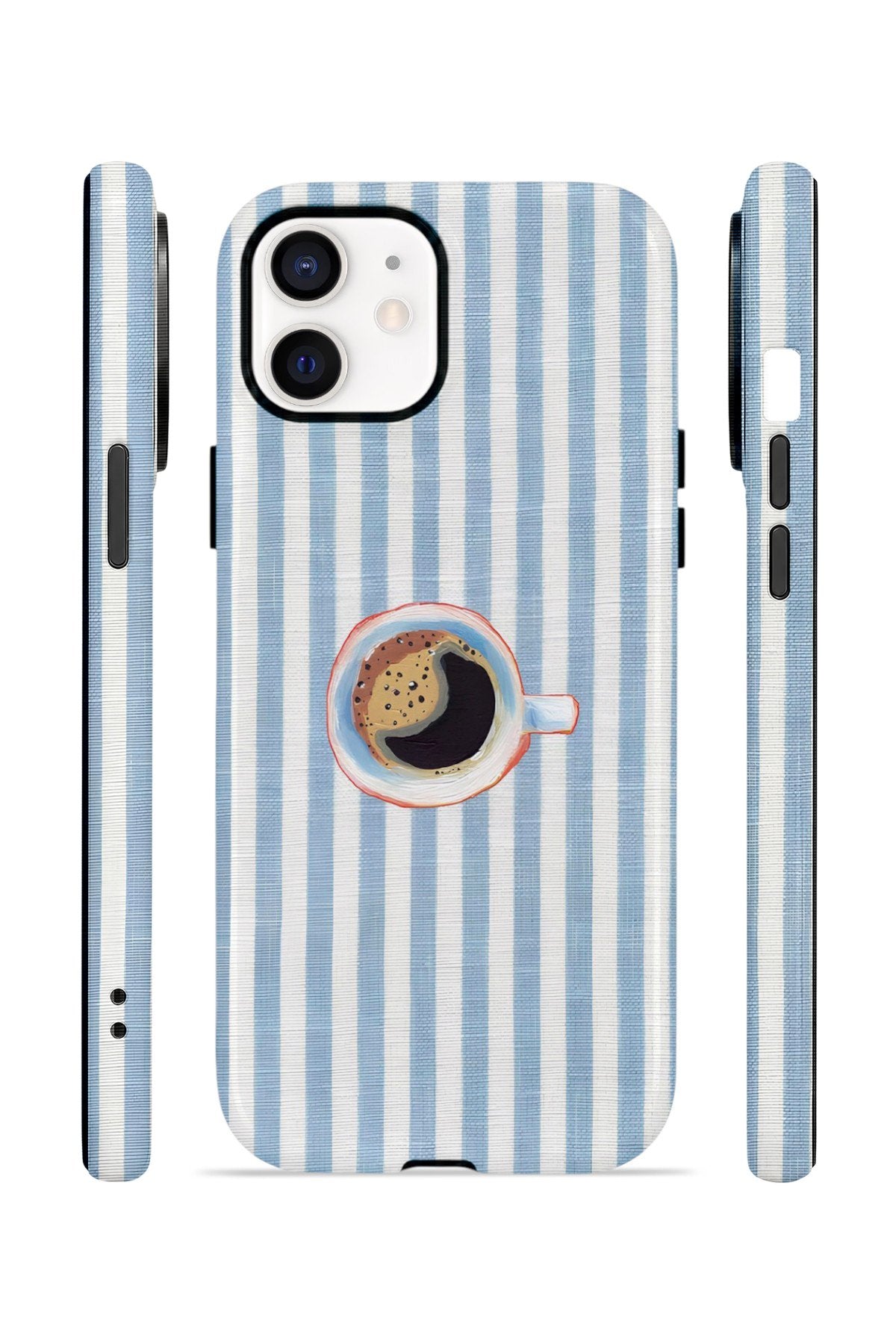 iPhone 12 Vorian Çift Katmanlı Kılıf Morning Coffee Stripe