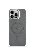 iPhone 14 Pro Max GripStand MagSafe Deri Kılıf Gri