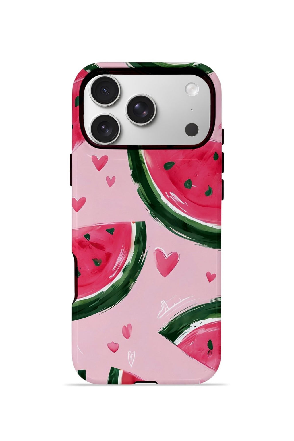 iPhone 17 Pro Max Vorian Çift Katmanlı Kılıf Watermelon Hearts