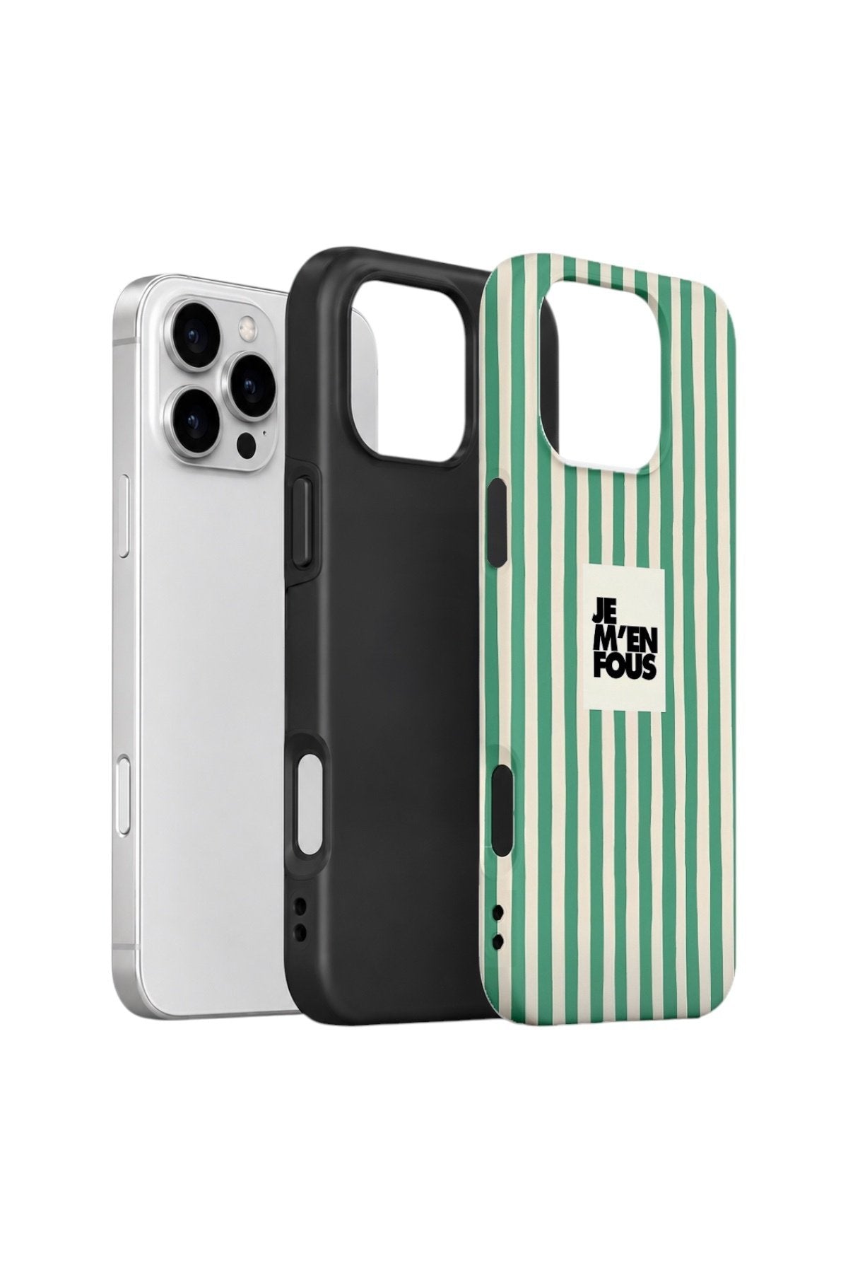 iPhone 16 Pro Vorian Çift Katmanlı Kılıf Je M En Fous Green