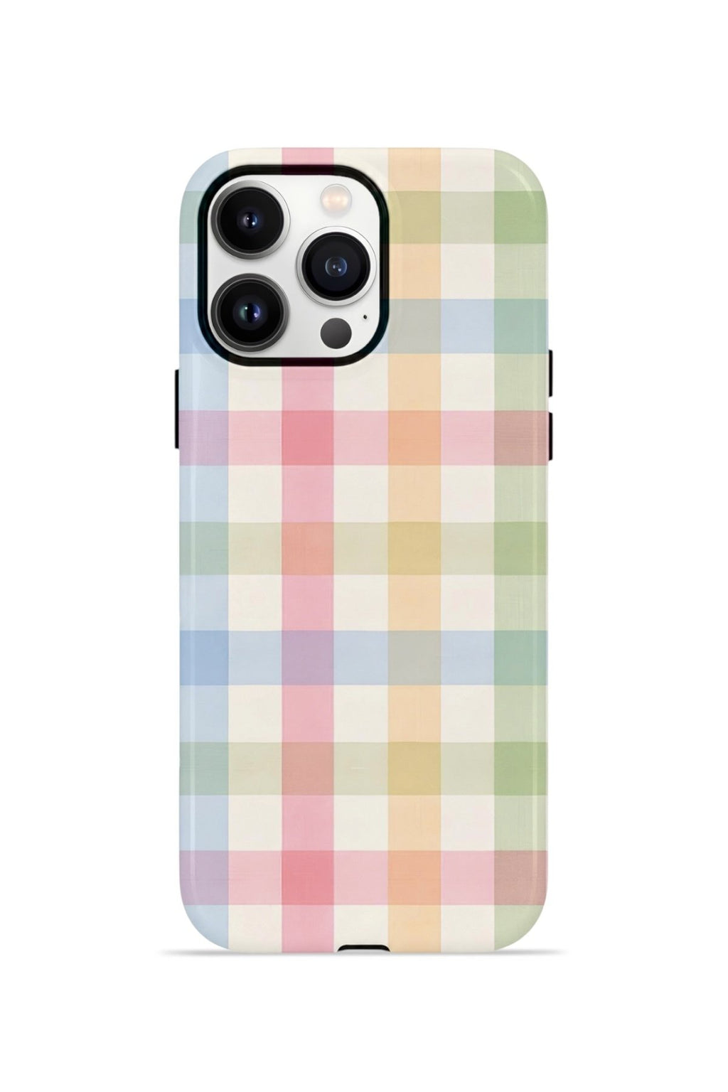 iPhone 14 Pro Vorian Çift Katmanlı Kılıf Pastel Gingham