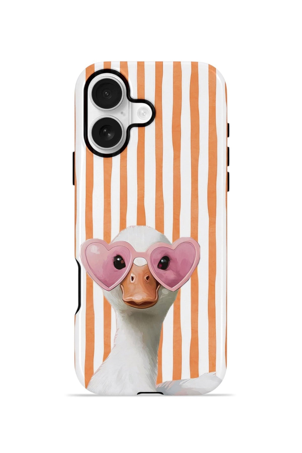 iPhone 16 Vorian Çift Katmanlı Kılıf Heart Glasses Goose