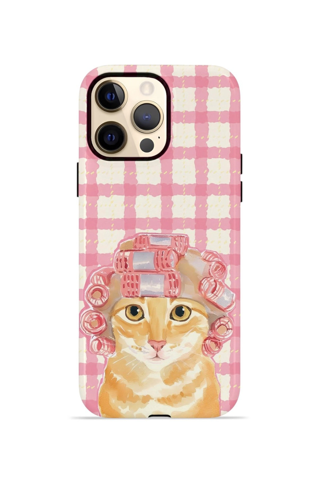 iPhone 12 Pro Vorian Çift Katmanlı Kılıf Pink Picnic Cat