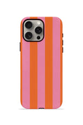 iPhone 15 Pro Vorian Çift Katmanlı Kılıf Tangerine Rose Stripe