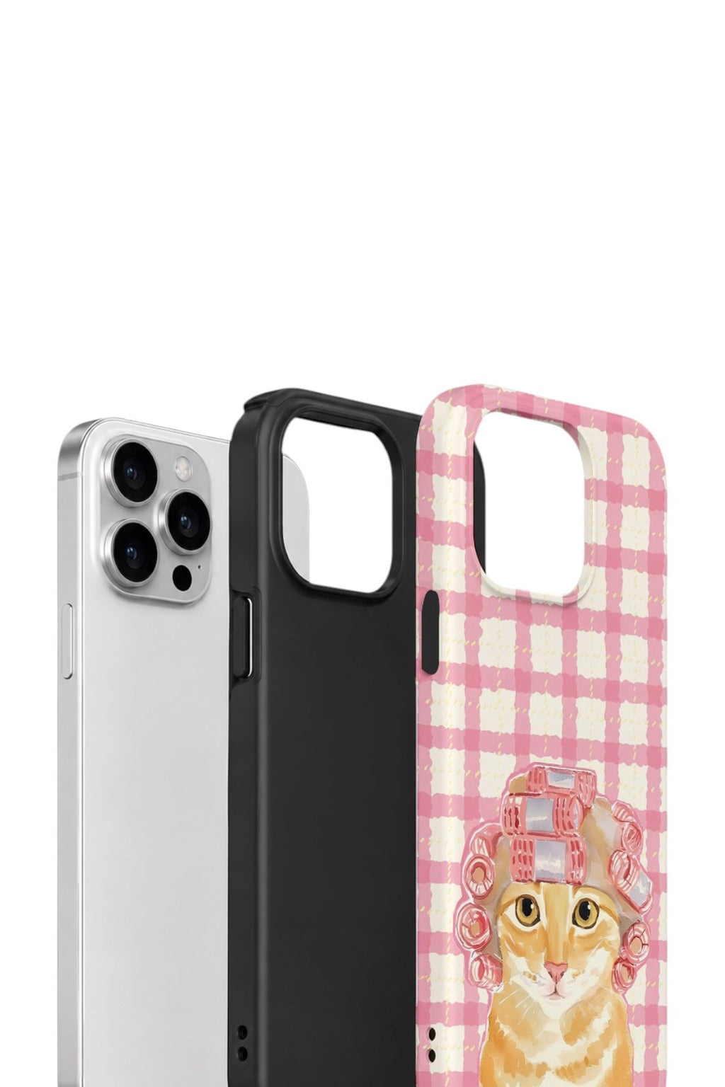 iPhone 12 Pro Vorian Çift Katmanlı Kılıf Pink Picnic Cat