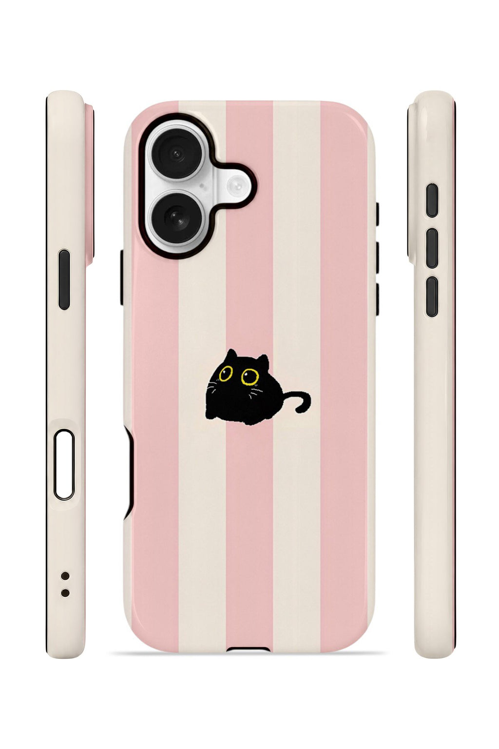 iPhone 17 Vorian Çift Katmanlı MagSafe Kılıf Midnight Cat Stripe