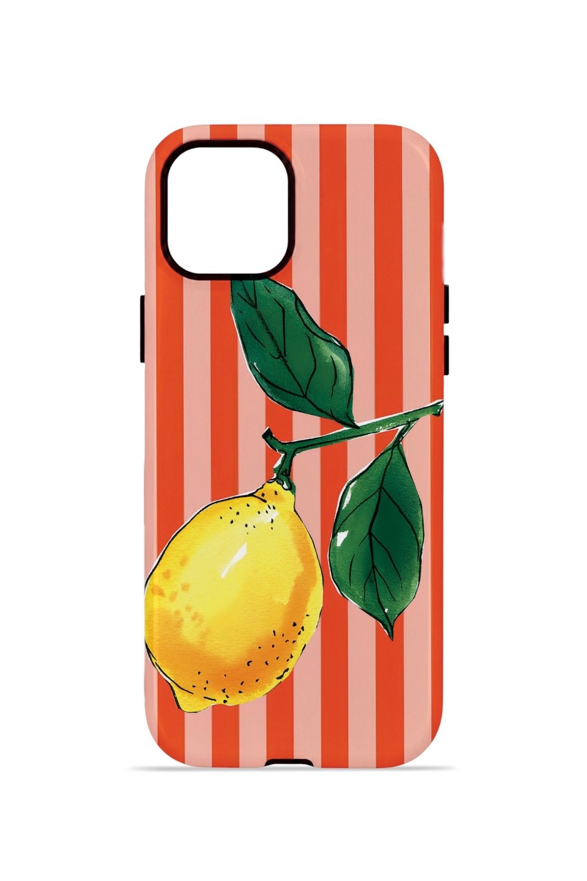 iPhone 15 Plus Vorian Çift Katmanlı MagSafe Kılıf Sicilian Lemon Red Stripe