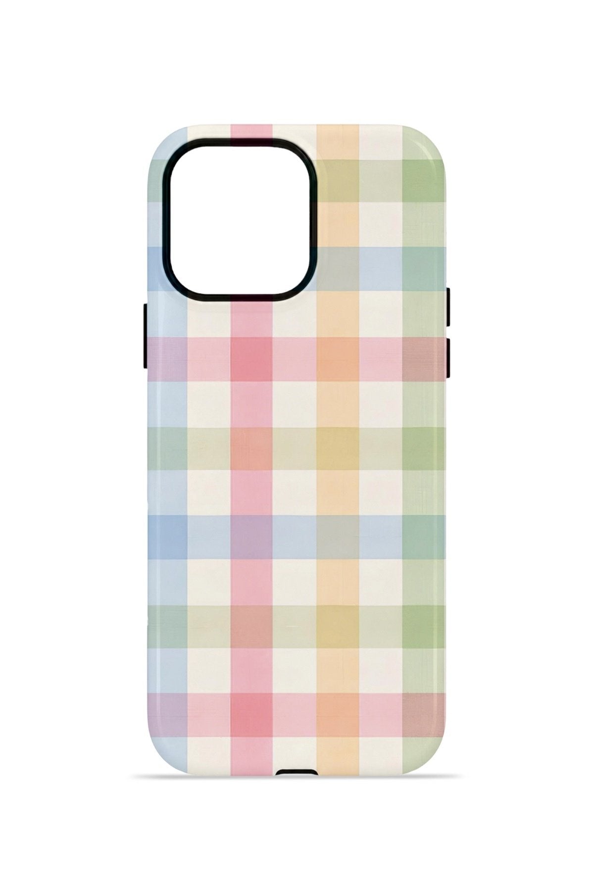 iPhone 14 Pro Max Vorian Çift Katmanlı MagSafe Kılıf Pastel Gingham