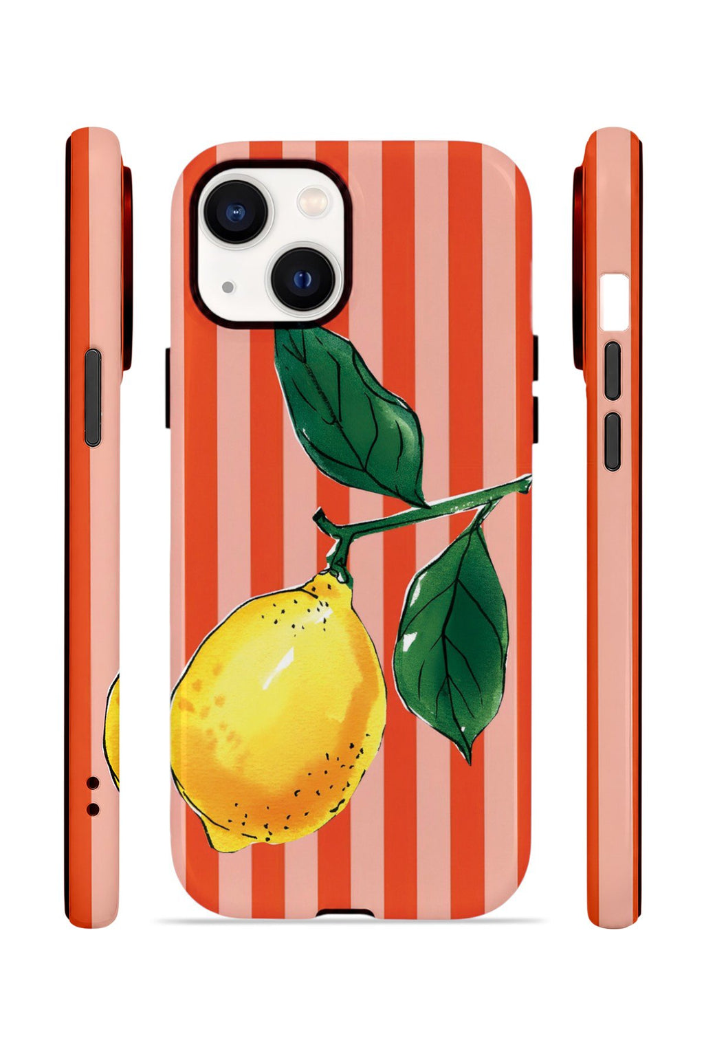 iPhone 15 Plus Vorian Çift Katmanlı MagSafe Kılıf Sicilian Lemon Red Stripe