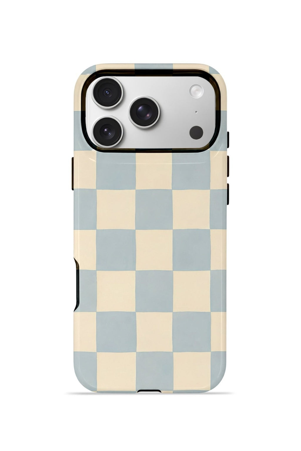 iPhone 17 Pro Vorian Çift Katmanlı Kılıf Powder Blue Checker