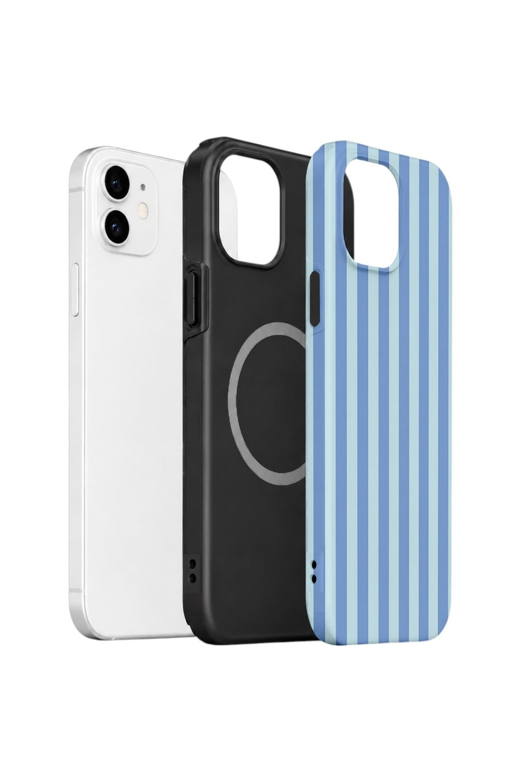 iPhone 12 Vorian Çift Katmanlı MagSafe Kılıf Blue Gelato Stripe