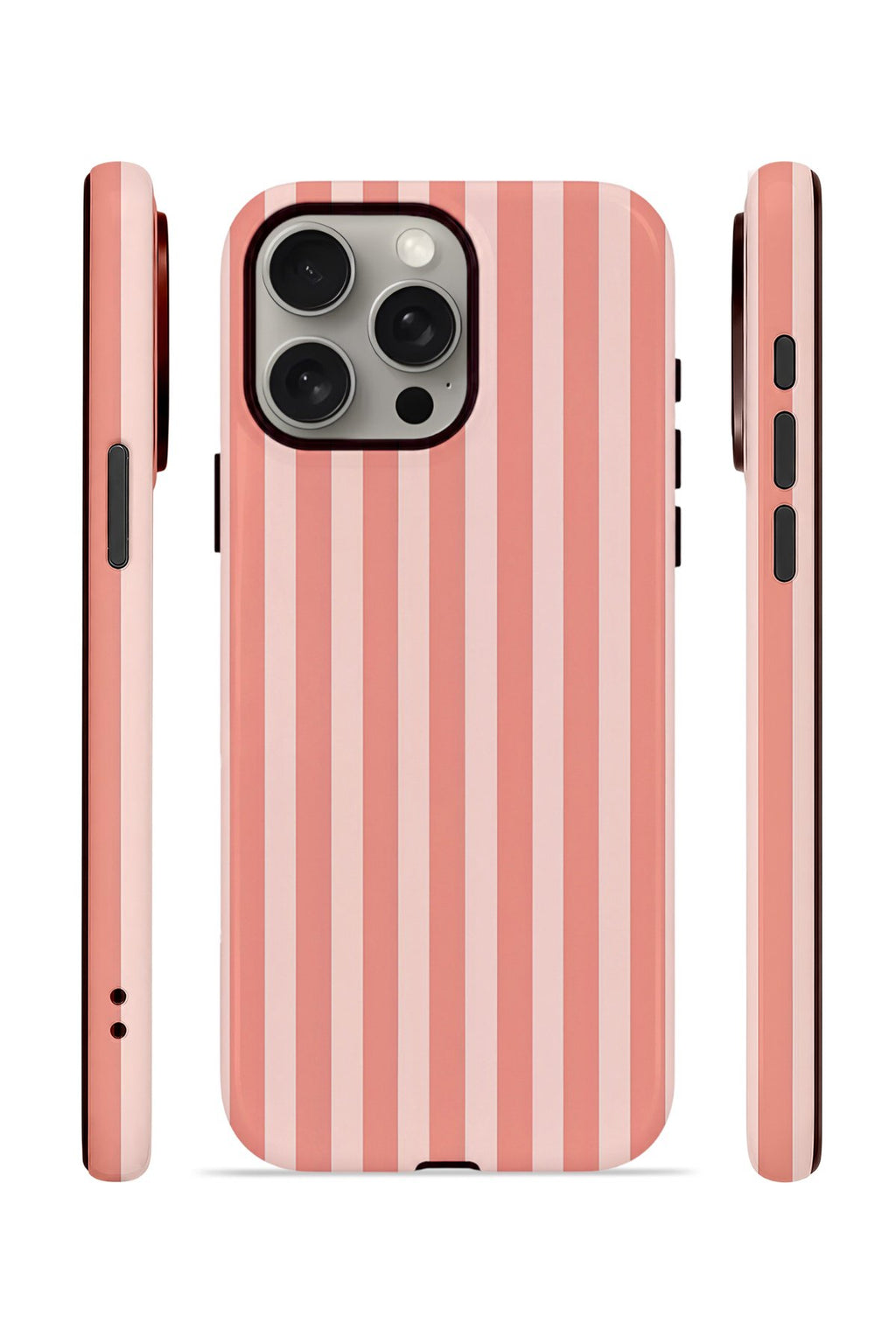 iPhone 15 Pro Max Vorian Çift Katmanlı Kılıf Coral Riviera Stripe