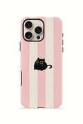 iPhone 16 Pro Max Vorian Çift Katmanlı MagSafe Kılıf Midnight Cat Stripe