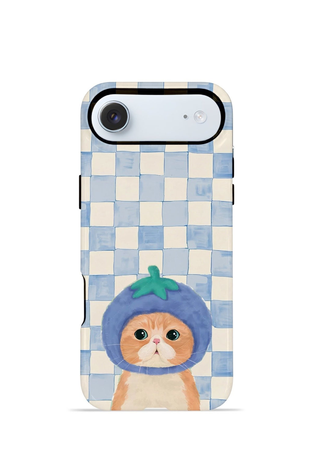 iPhone 17 Air Vorian Çift Katmanlı Kılıf Blueberry Cat Check