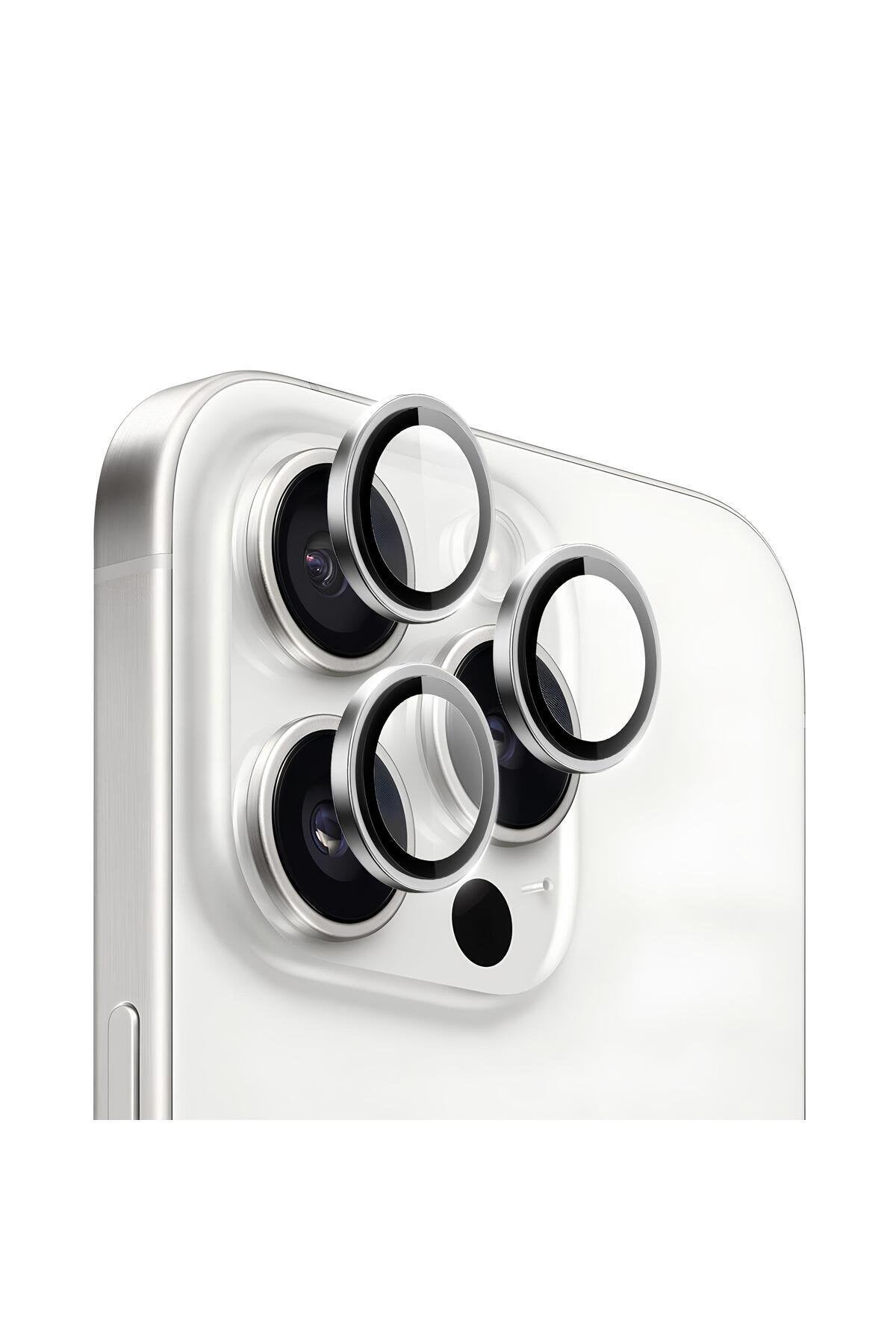 iPhone 16 Pro Sapphire Lens Koruyucu Gümüş