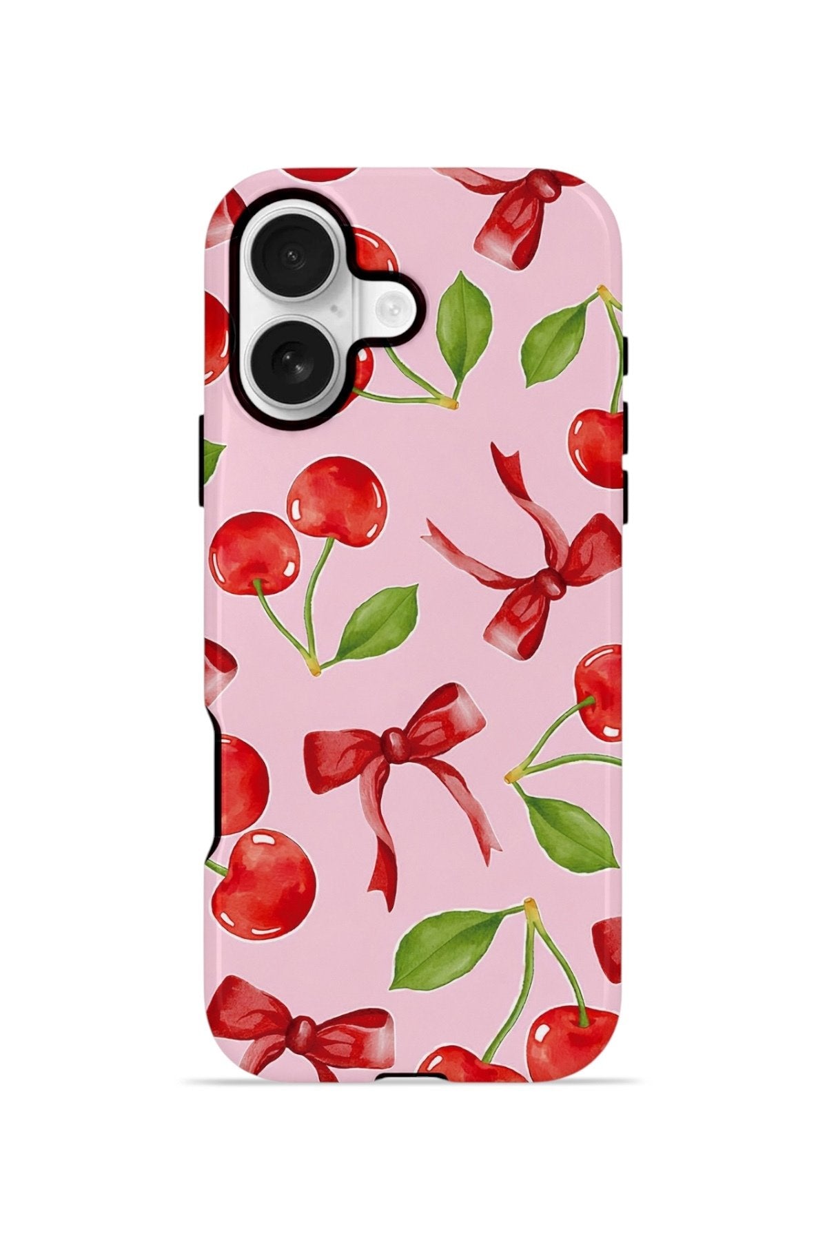 iPhone 16 Plus Vorian Çift Katmanlı Kılıf Cherry Ribbon Garden