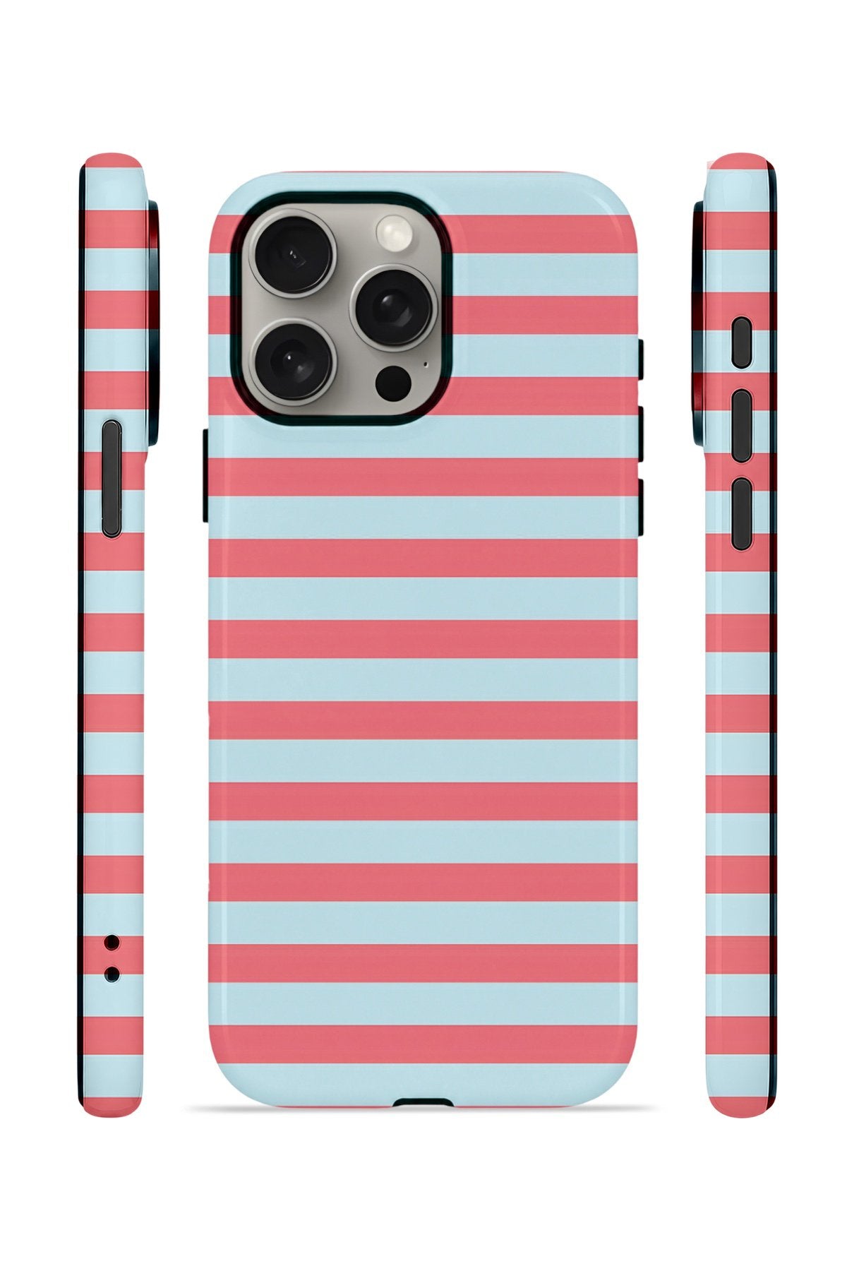 iPhone 15 Pro Vorian Çift Katmanlı Kılıf Candy Horizon Stripe