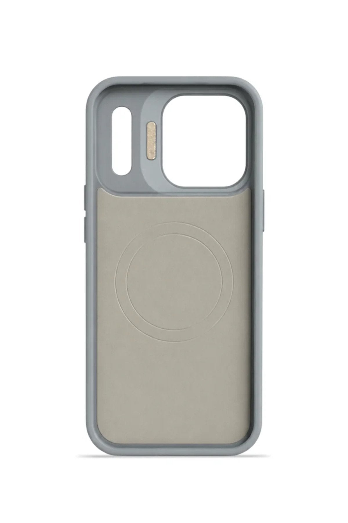 iPhone 17 Pro GripStand MagSafe Deri Kılıf Gri