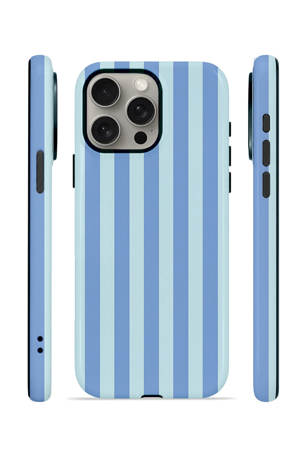 iPhone 15 Pro Max Vorian Çift Katmanlı Kılıf Blue Gelato Stripe
