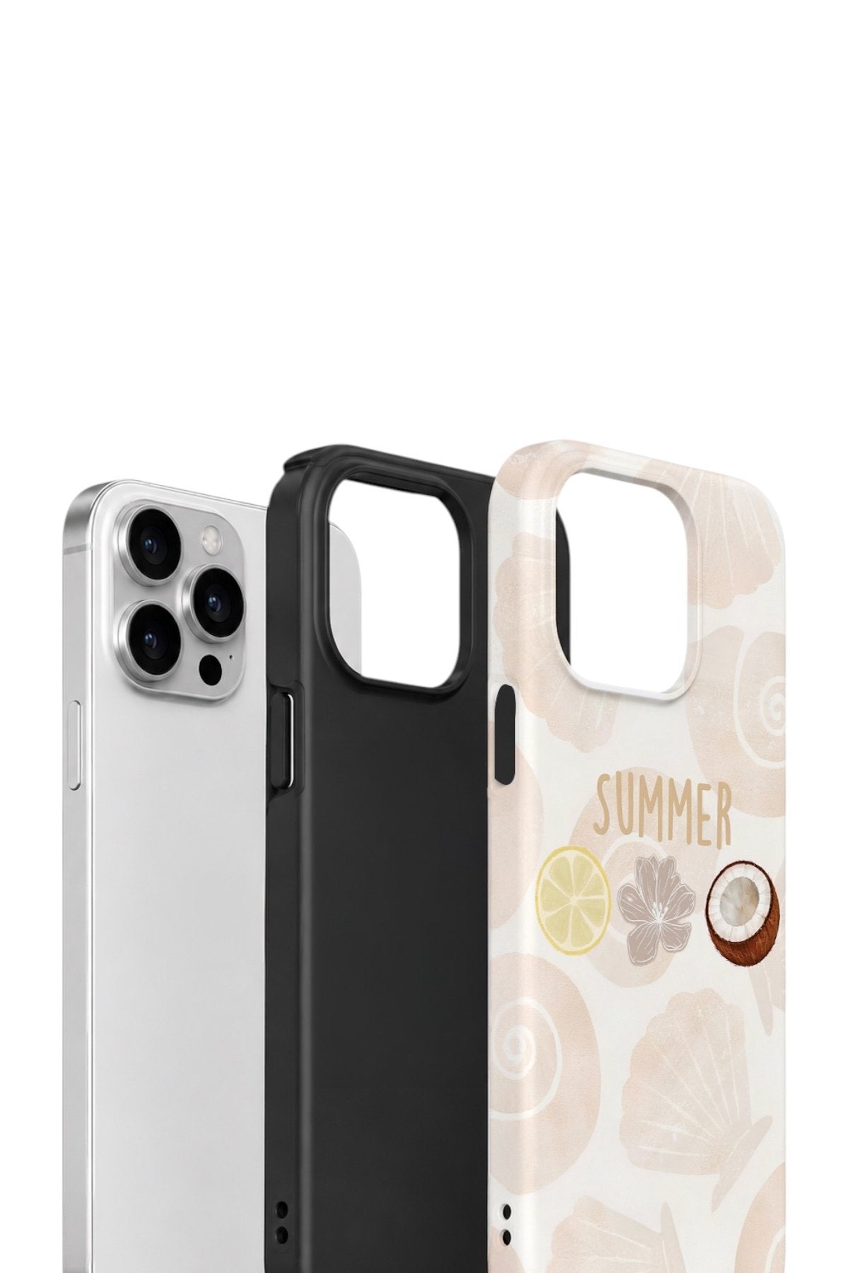 iPhone 14 Pro Vorian Çift Katmanlı Kılıf Coconut Summer Notes