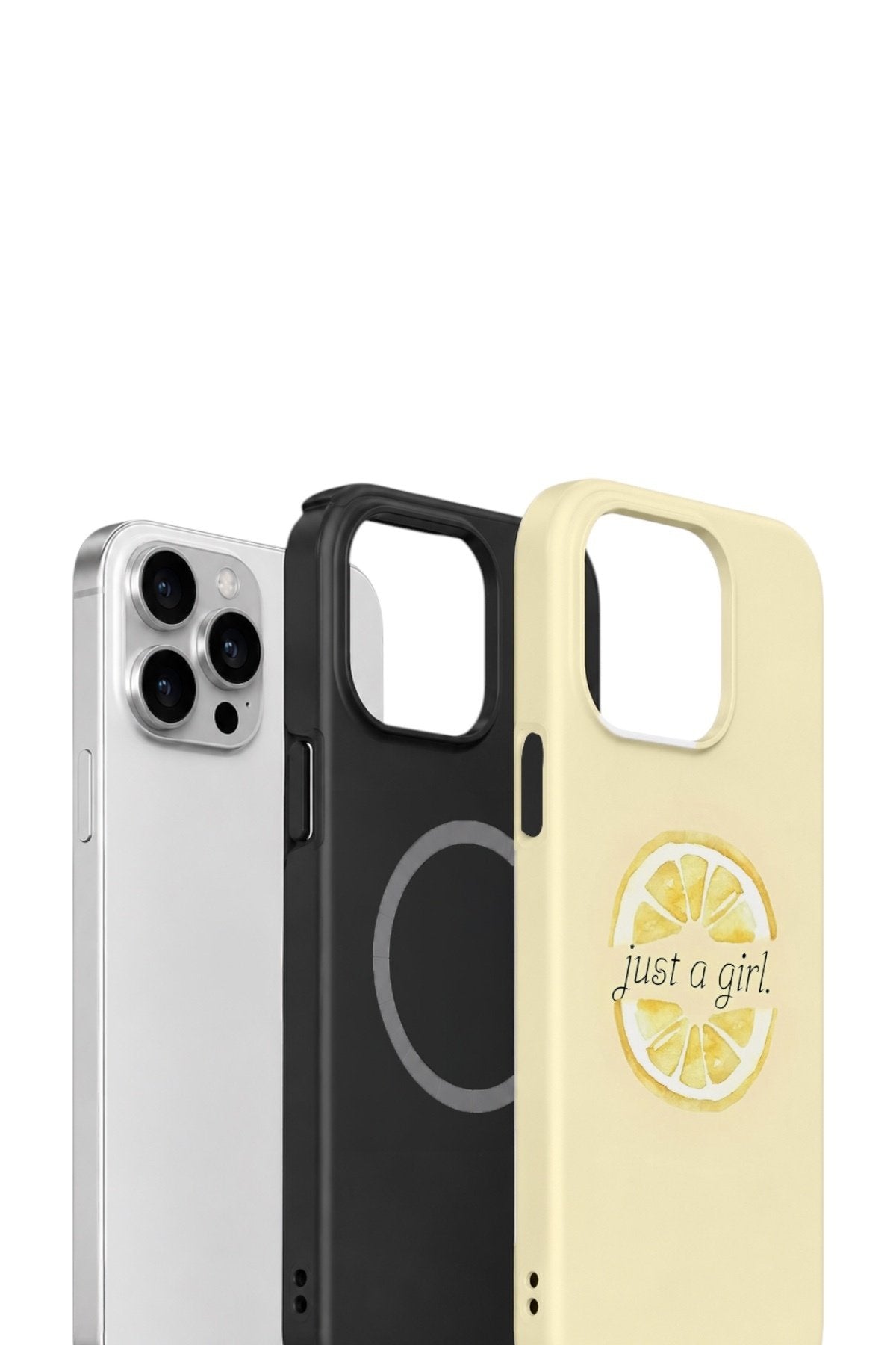 iPhone 14 Pro Max Vorian Çift Katmanlı MagSafe Kılıf Just A Girl Lemon