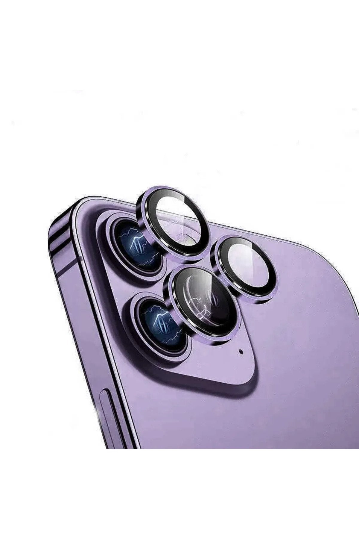 iPhone 15 Pro Max 6.7'' Metal Kamera Koruyucu Lens Mor