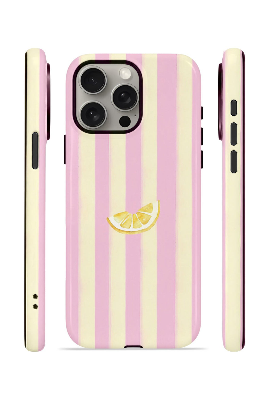 iPhone 15 Pro Vorian Çift Katmanlı Kılıf Lemon Charm Pink