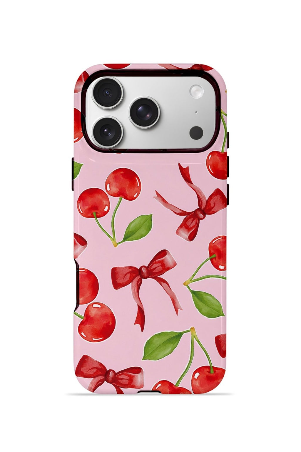iPhone 17 Pro Max Vorian Çift Katmanlı Kılıf Cherry Ribbon Garden