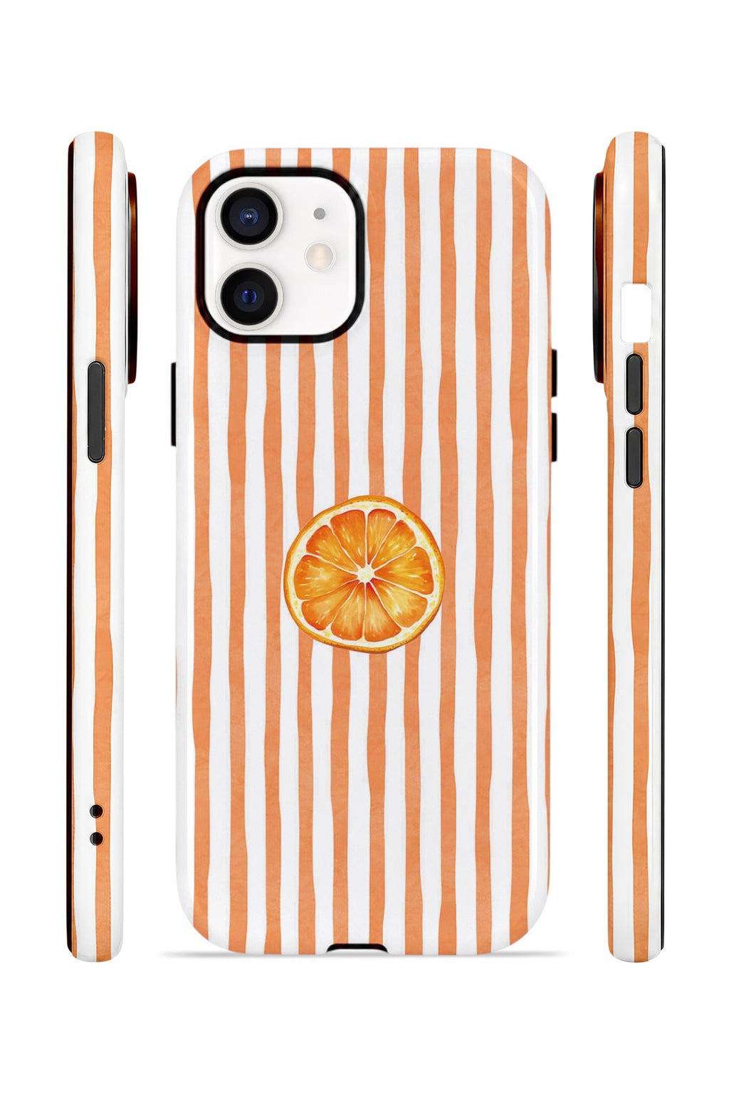 iPhone 11 Vorian Çift Katmanlı Kılıf Orange Slice Stripe