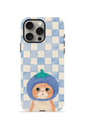 iPhone 15 Pro Vorian Çift Katmanlı Kılıf Blueberry Cat Check