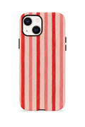 iPhone 14 Plus Vorian Çift Katmanlı Kılıf Coral Cream Stripe