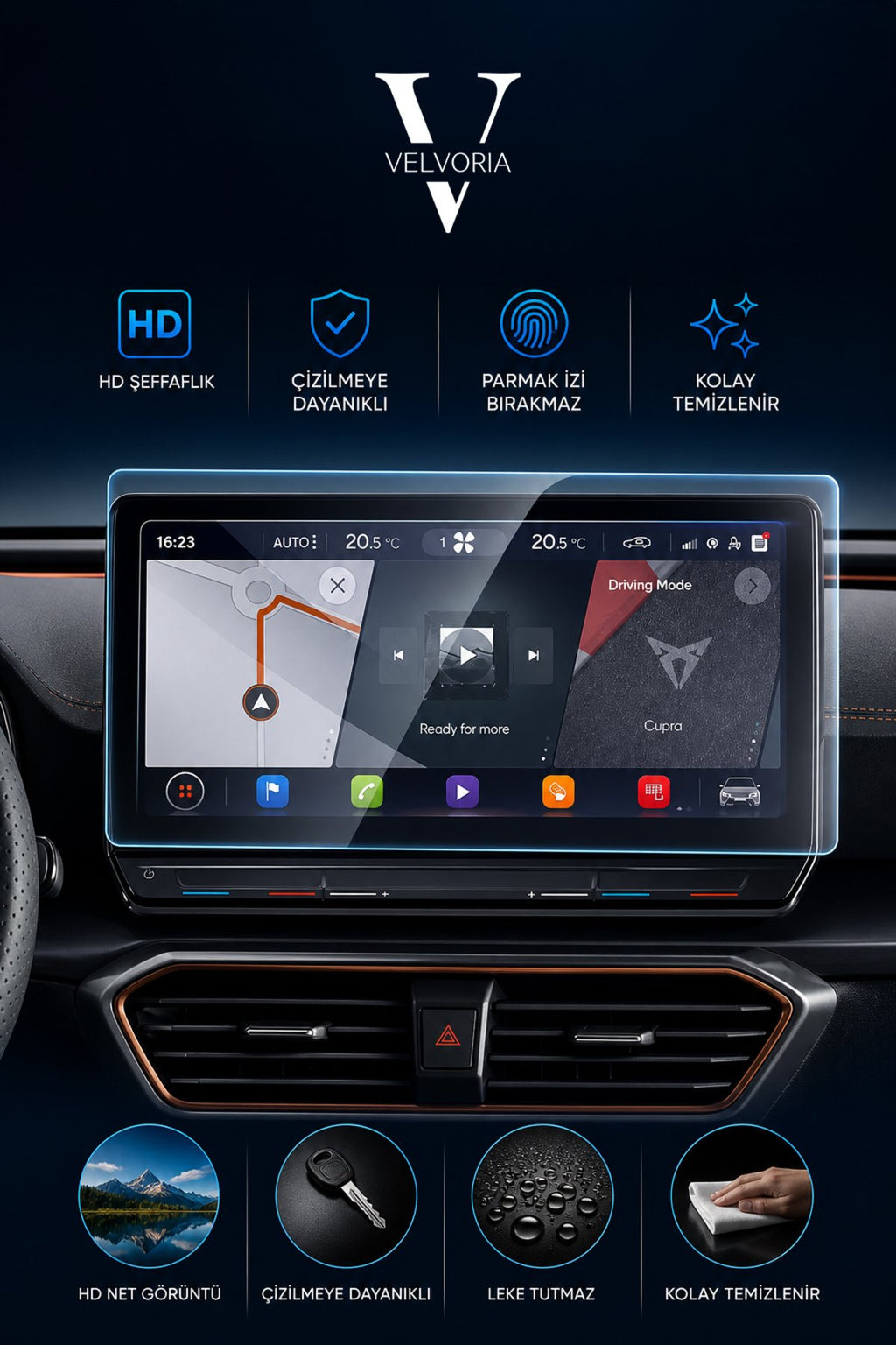 Seat Cupra Formentor 12 inç Multimedya Uyumlu Anti Broken Nano Anti-Broken Ekran Koruyucu