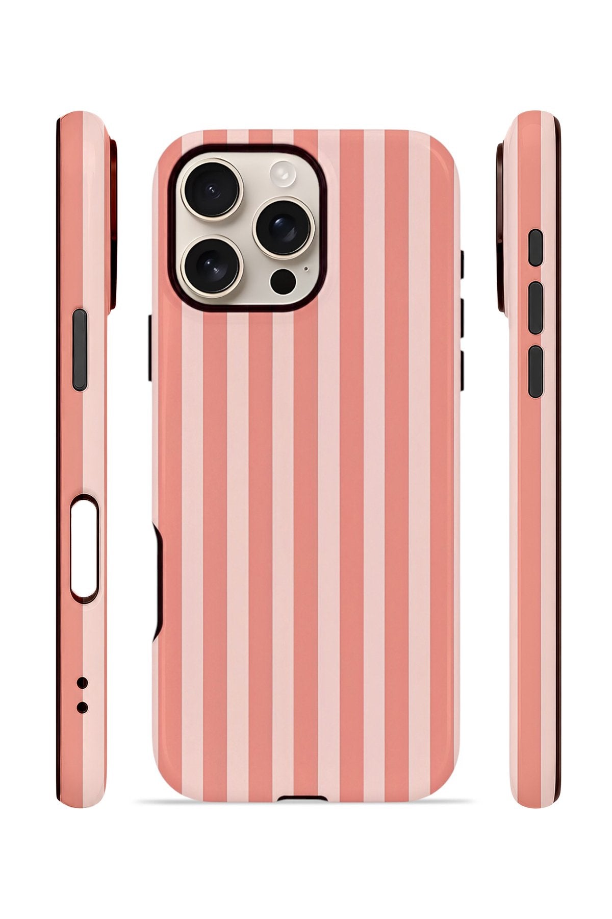 iPhone 16 Pro Vorian Çift Katmanlı Kılıf Coral Riviera Stripe