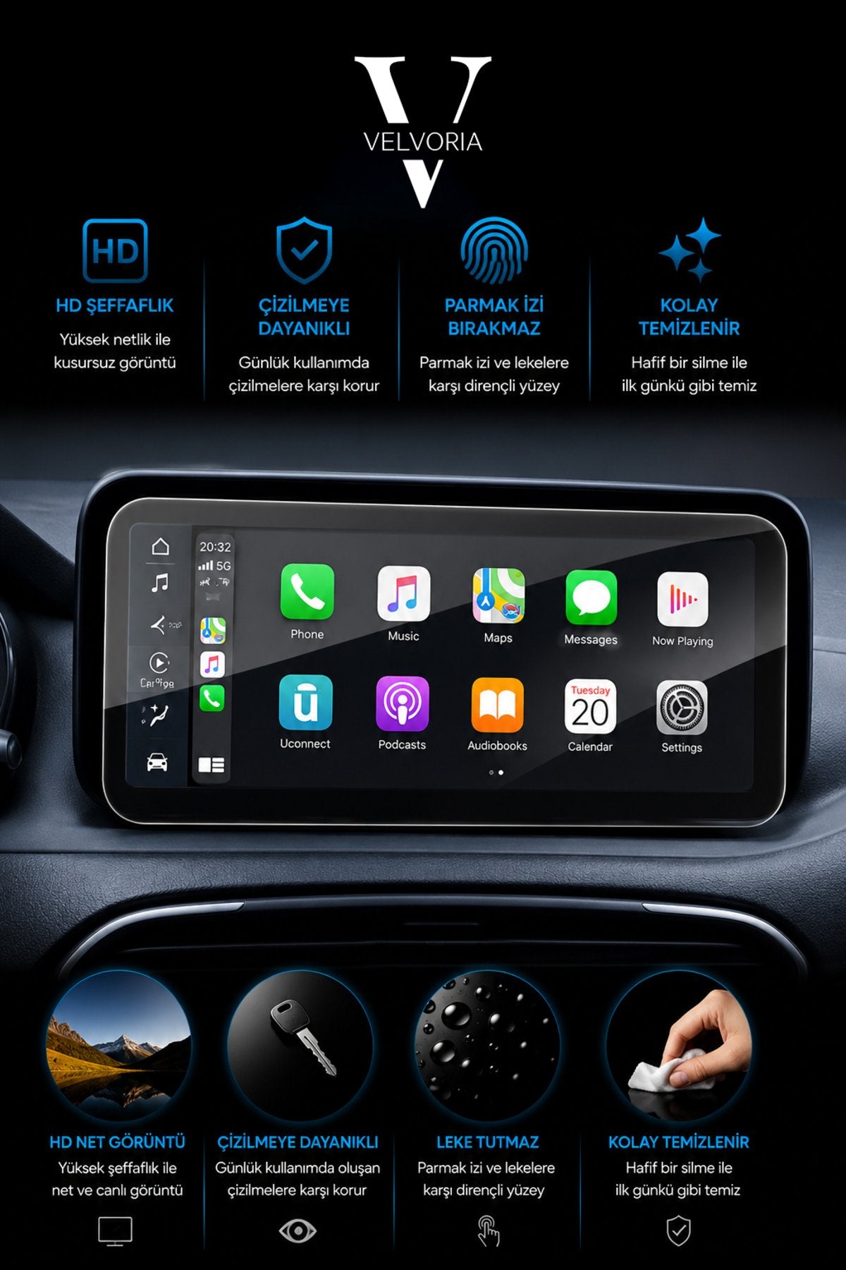 Fiat Egea 10 İnç Navigasyon Anti Broken Nano Anti-Broken Ekran Koruyucu
