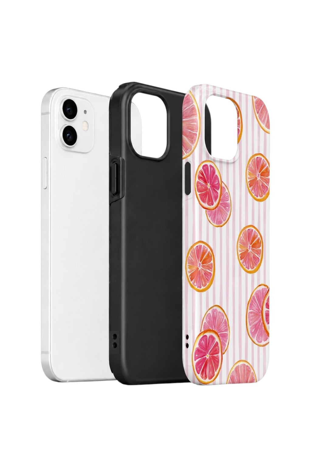 iPhone 12 Vorian Çift Katmanlı Kılıf Pink Grapefruit Garden