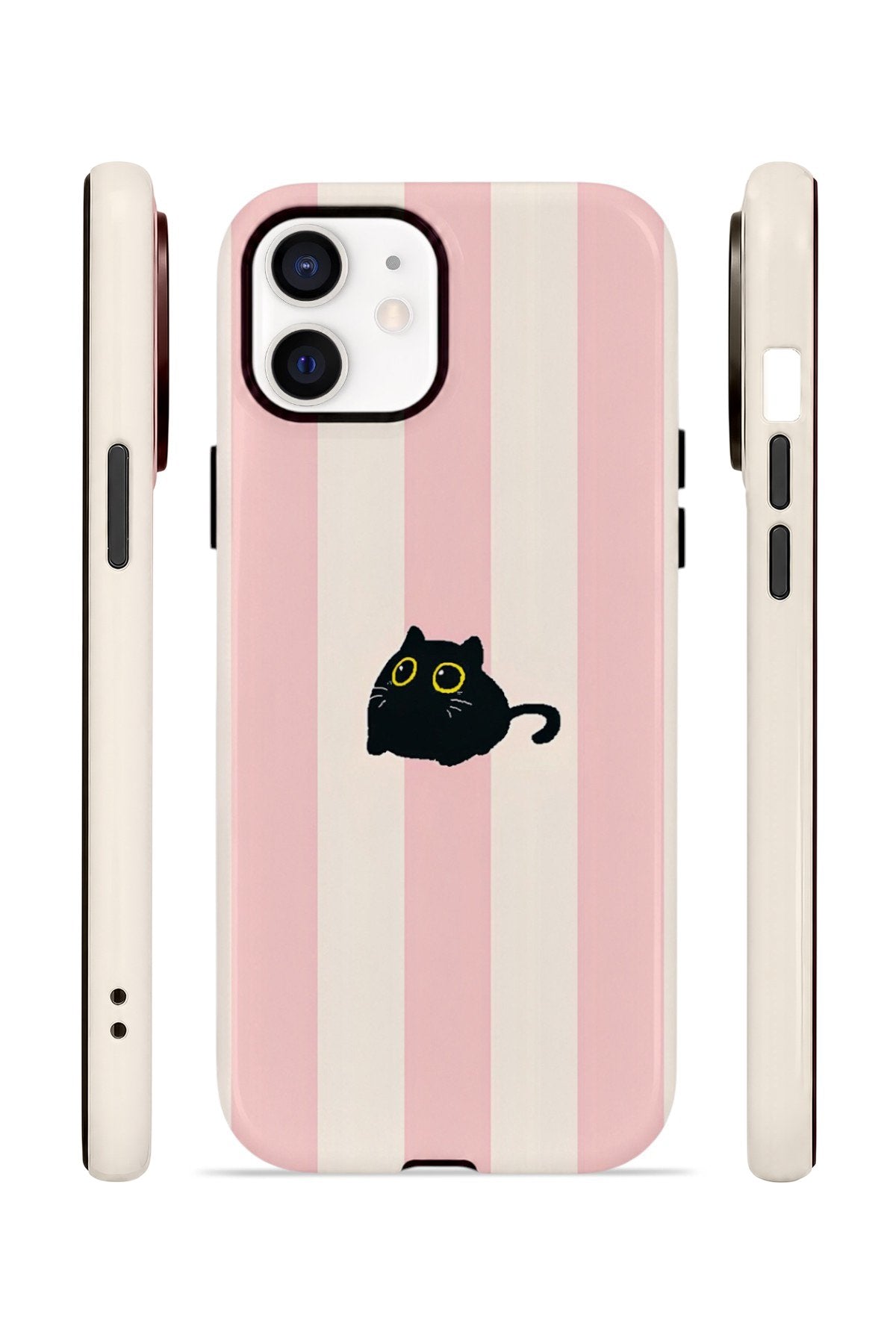 iPhone 11 Vorian Çift Katmanlı Kılıf Midnight Cat Stripe