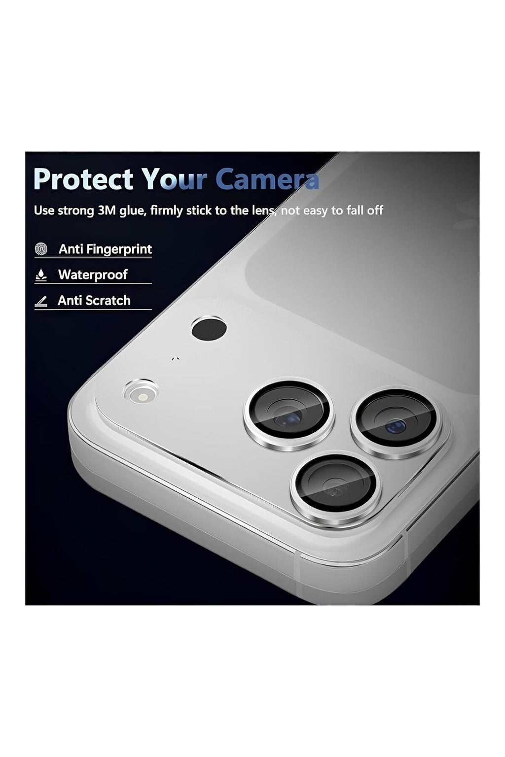 iPhone 17 Pro 6.3" Premium Tam Kaplama Lens Koruma Siyah