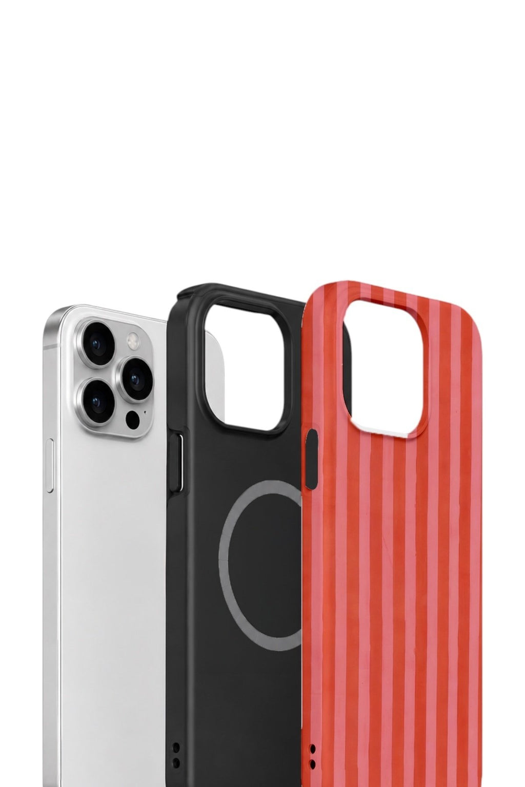 iPhone 12 Pro Vorian Çift Katmanlı MagSafe Kılıf Tomato Red Stripe