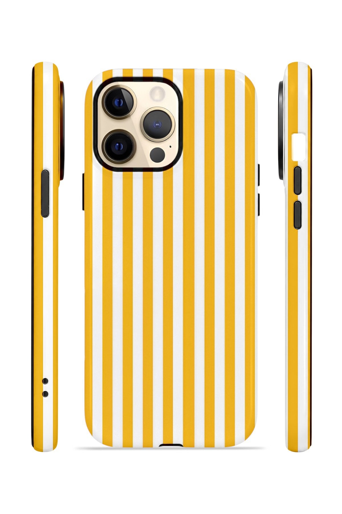 iPhone 12 Pro Vorian Çift Katmanlı Kılıf Golden Pinstripe