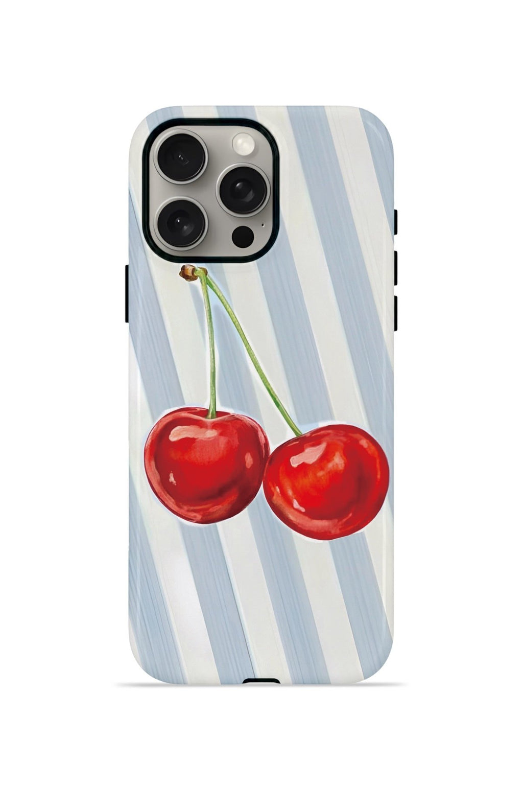 iPhone 15 Pro Max Vorian Çift Katmanlı MagSafe Kılıf Cherry Blue Stripe