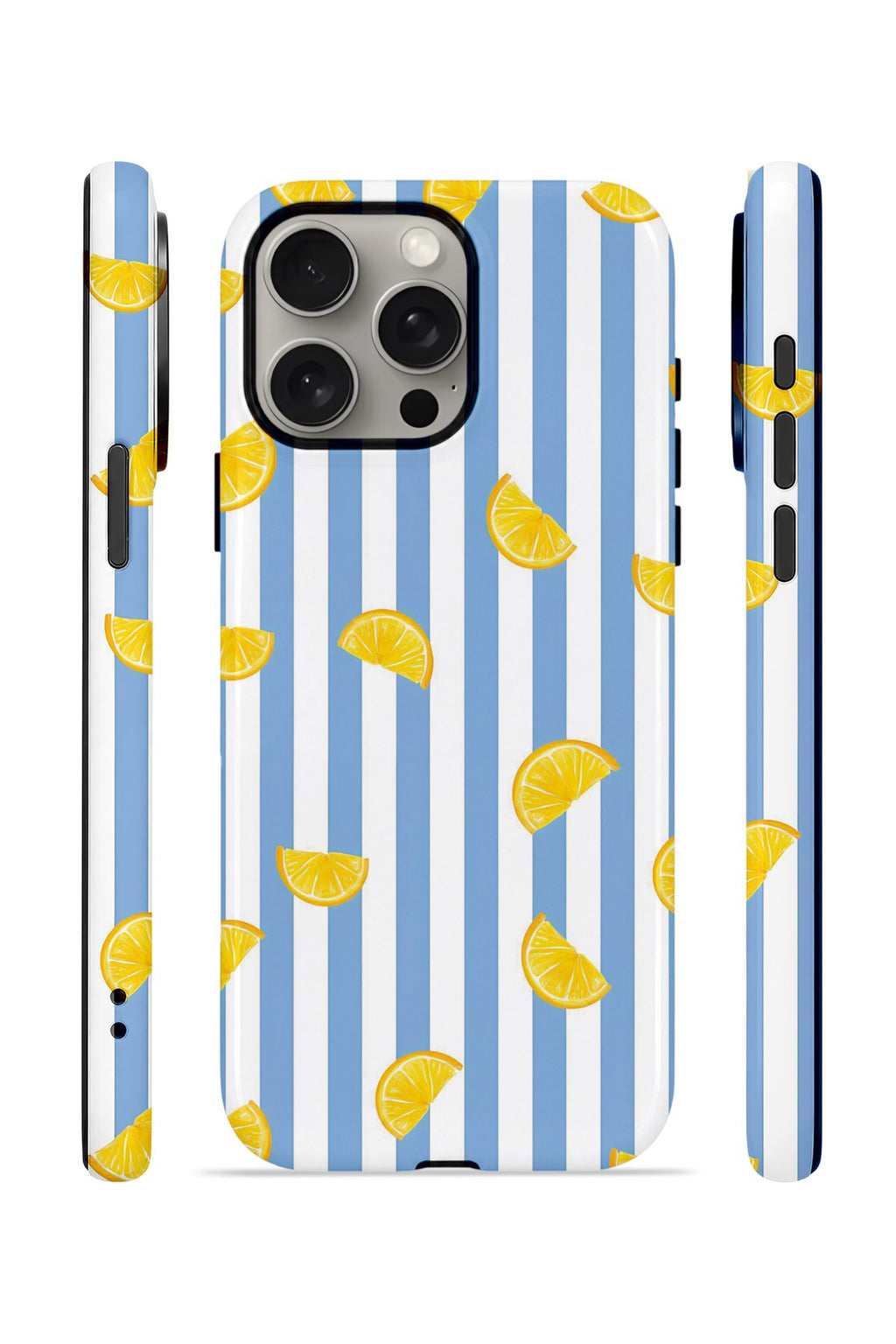 iPhone 15 Pro Vorian Çift Katmanlı MagSafe Kılıf Lemon Confetti Blue