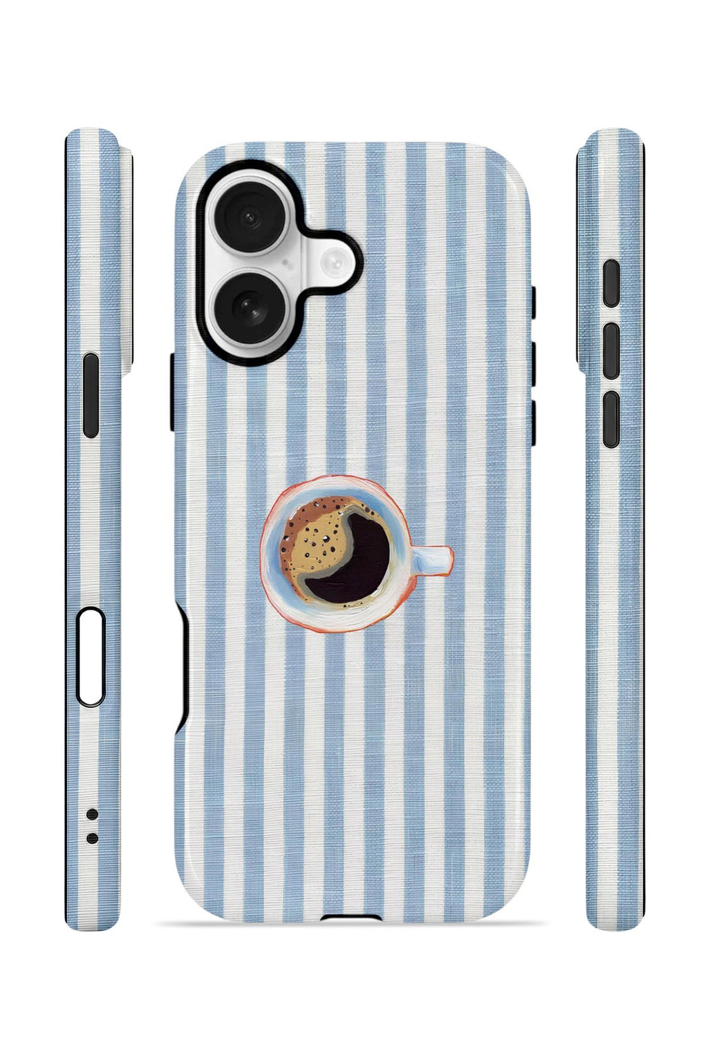 iPhone 16 Plus Vorian Çift Katmanlı Kılıf Morning Coffee Stripe