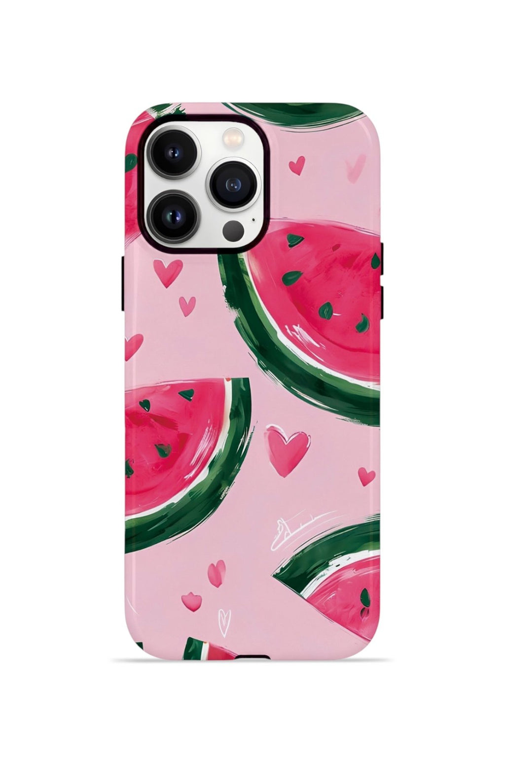 iPhone 13 Pro Max Vorian Çift Katmanlı Kılıf Watermelon Hearts