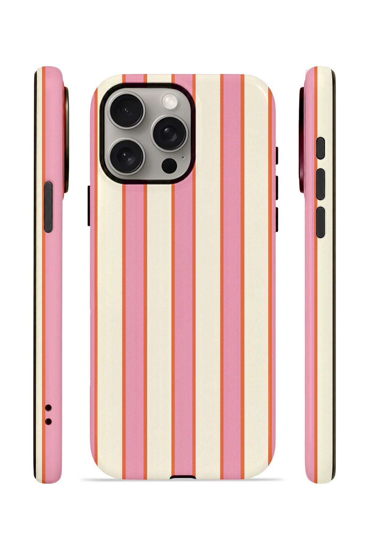 iPhone 15 Pro Vorian Çift Katmanlı MagSafe Kılıf Sunset Candy Stripe