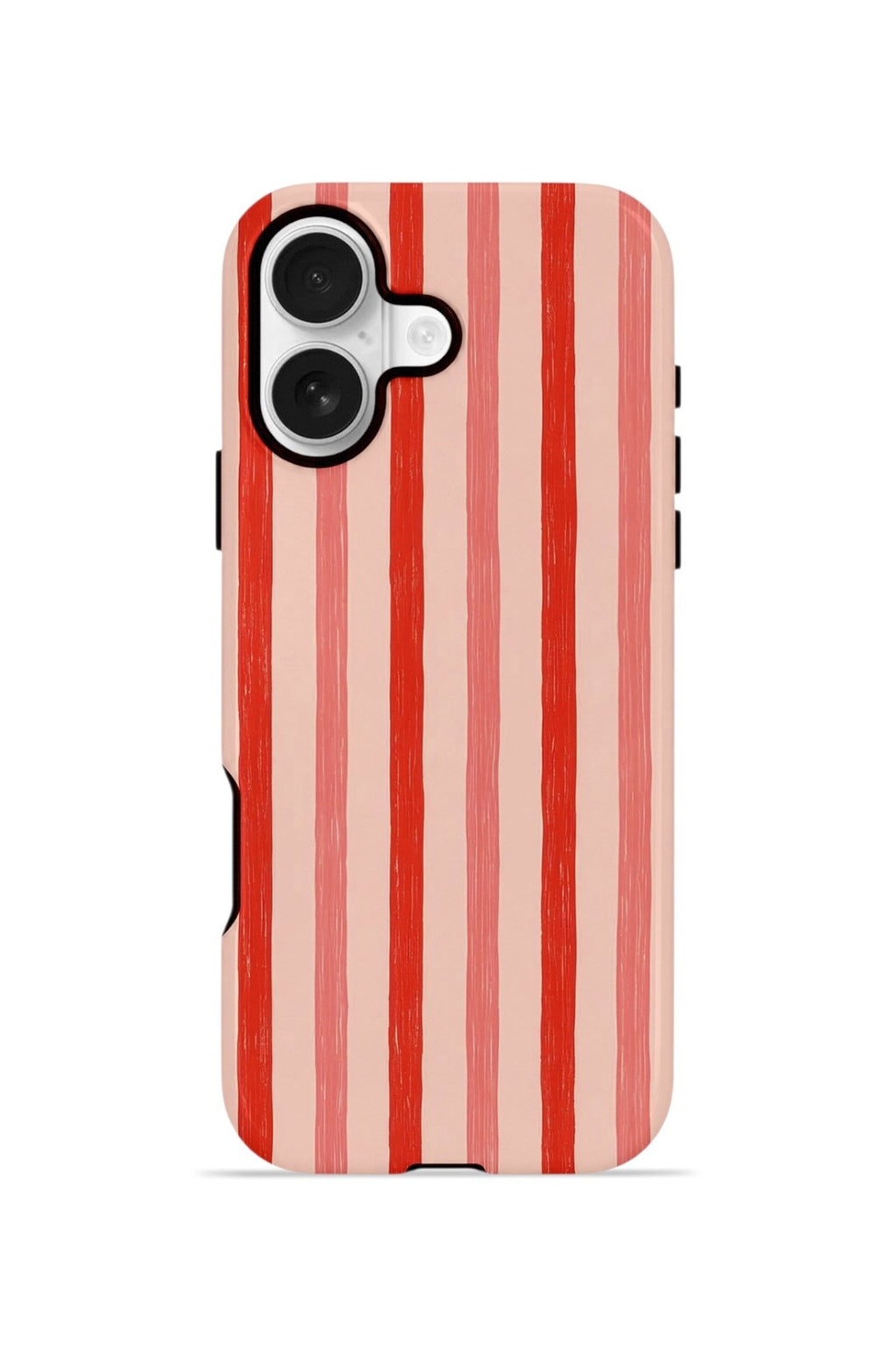 iPhone 16 Plus Vorian Çift Katmanlı Kılıf Coral Cream Stripe
