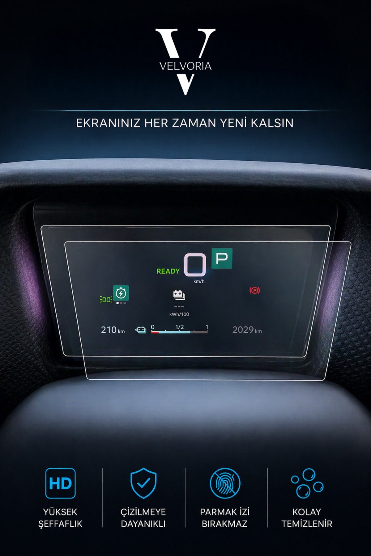 Citroen C4x 10 Inç Uyumlu Dijital Hayalet Gösterge Nano Anti-Broken Ekran Koruyucu 2021-2023