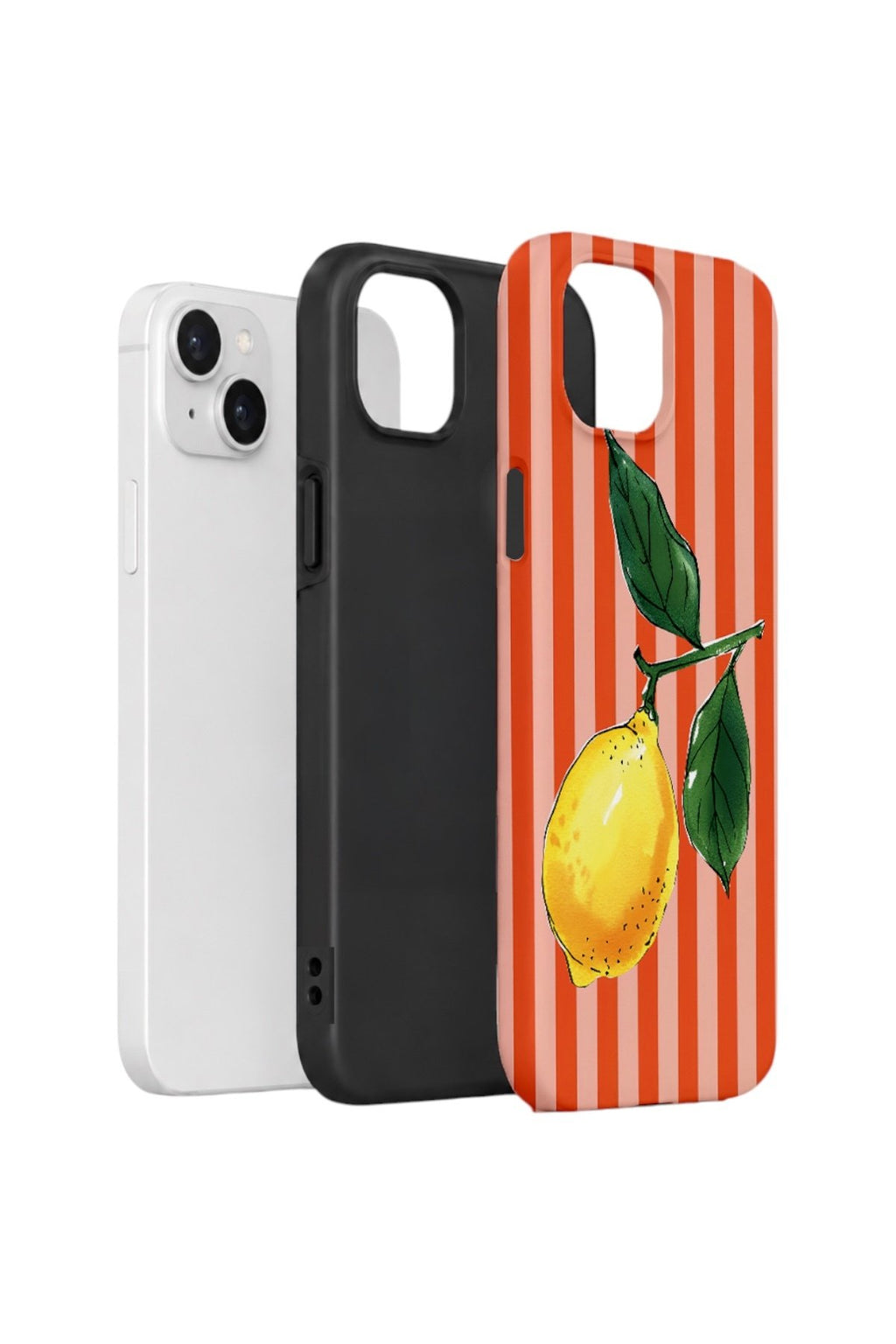 iPhone 15 Plus Vorian Çift Katmanlı Kılıf Sicilian Lemon Red Stripe